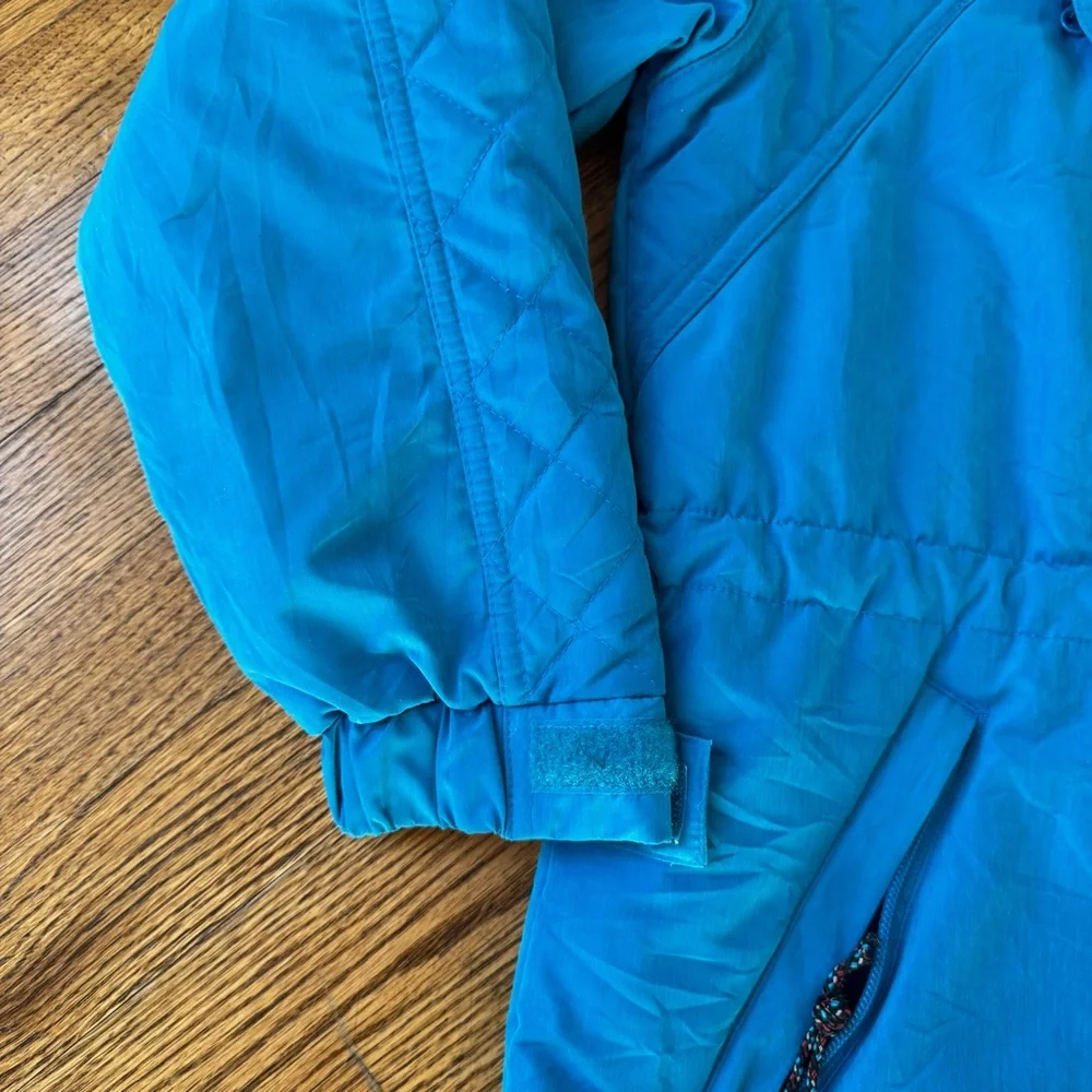 LL‎ BEAN Size S petite Vintage Blue Hooded Parka Coat Jacket CR27 missing fur